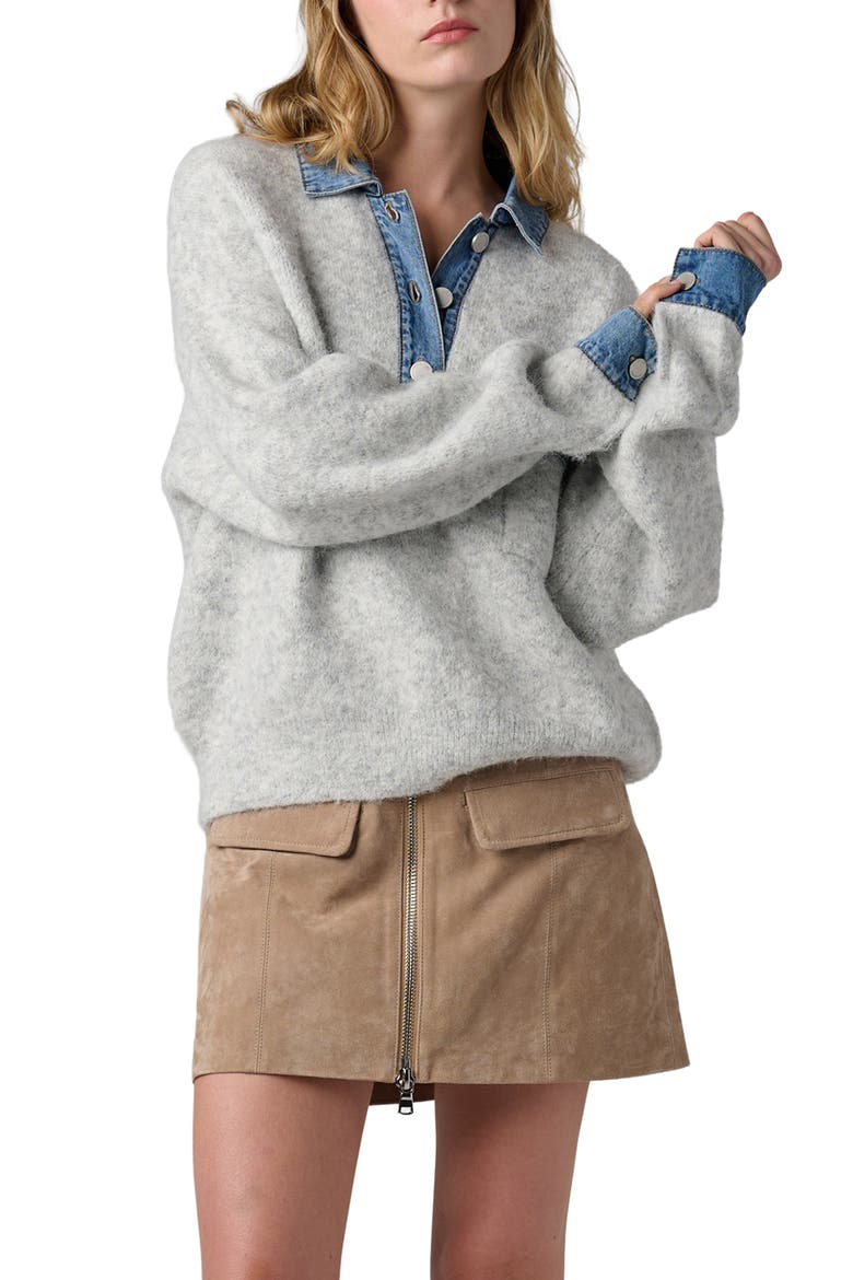 Mixed Media Sweater, Alternate, color, RAIN OR SHINE