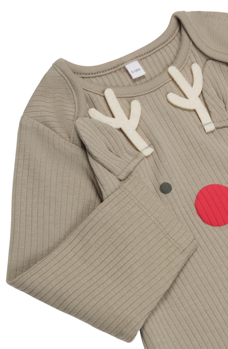 MORI My First Christmas Long Sleeve Bodysuit & Footed Leggings Set, Alternate, color, 