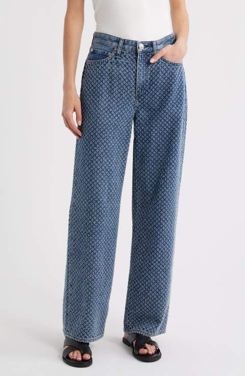 Logan Textured Wide Leg Jeans