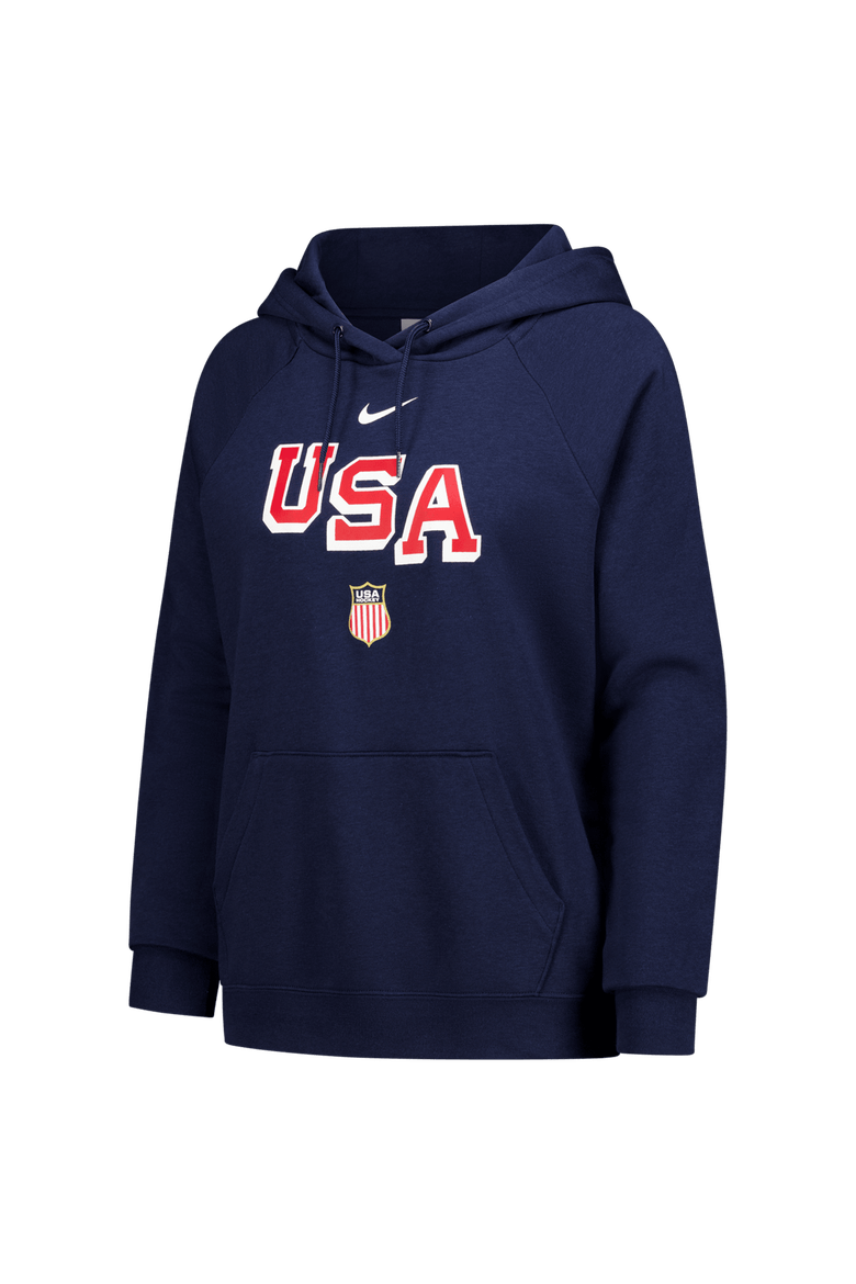 Women's Nike Navy US Hockey Varsity Raglan Tri-Blend Hoodie, Alternate, color, Navy
