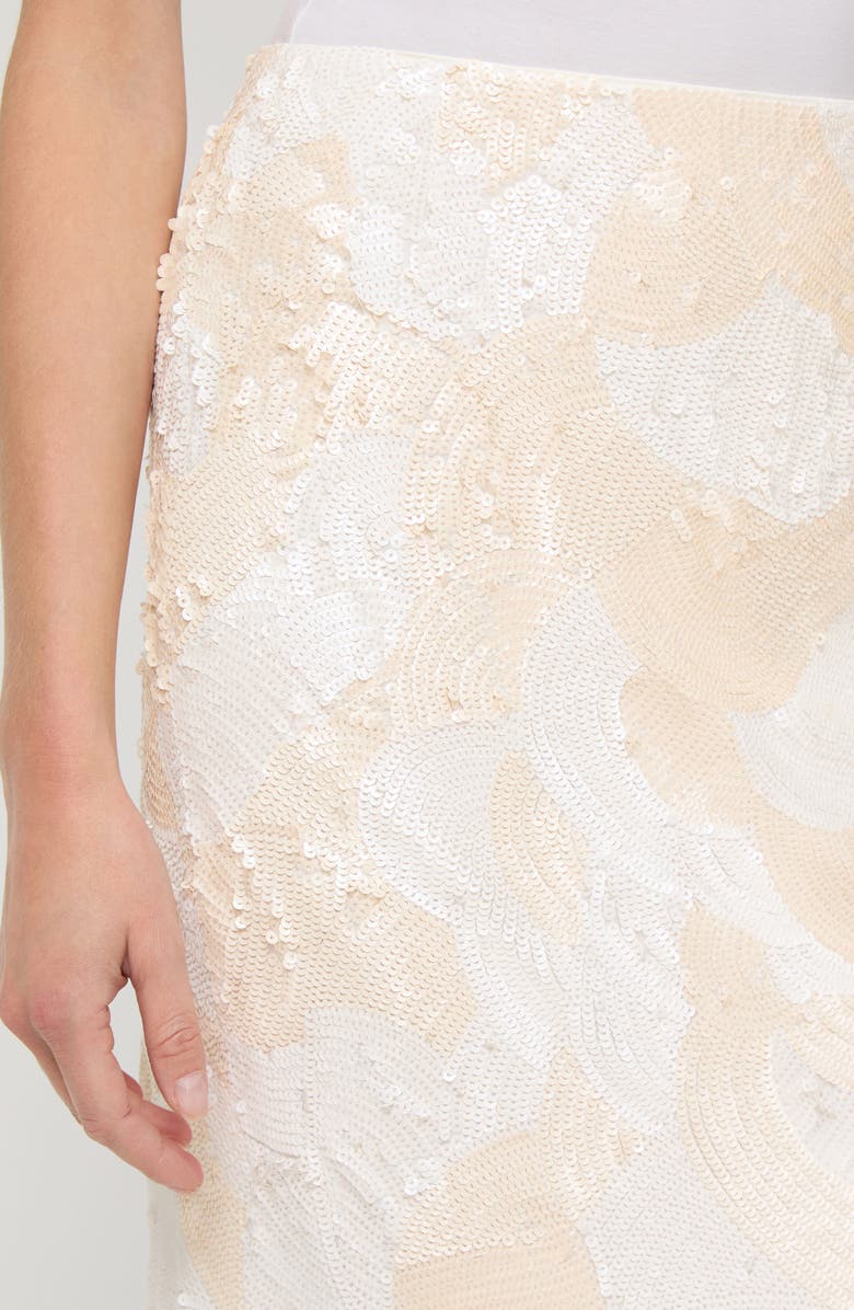 Lafayette 148 New York Sequin Embellished Midi Skirt, Alternate, color, Cloud Multi