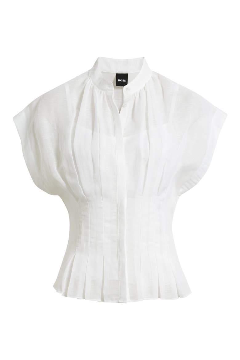 Pleat Woven Shirt, Alternate, color, BRIGHT WHITE