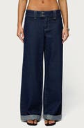 EDIKTED Cuffed Wide Leg Jeans