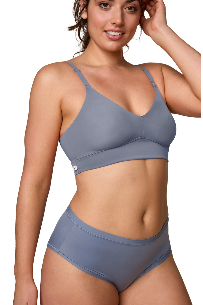 Bliss Triangle Bralette, Alternate, color, Steel