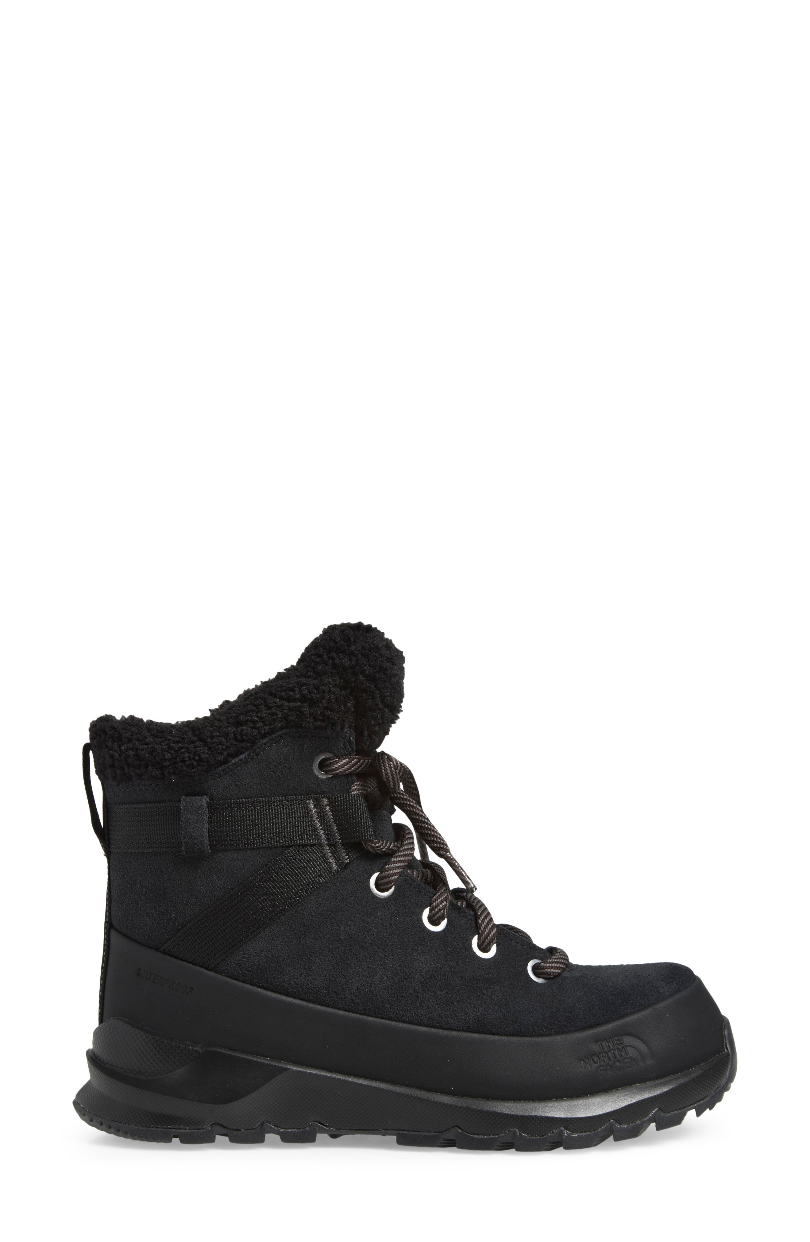 Thermoball Leather Waterproof Lace Up Boot, Alternate, color, TNF BLACK/ TNF BLACK