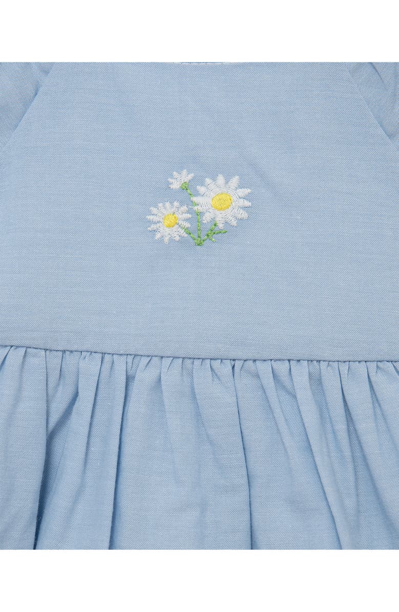 Little Me Daisy Border Top, Leggings & Headband Set, Alternate, color, Blue/ White