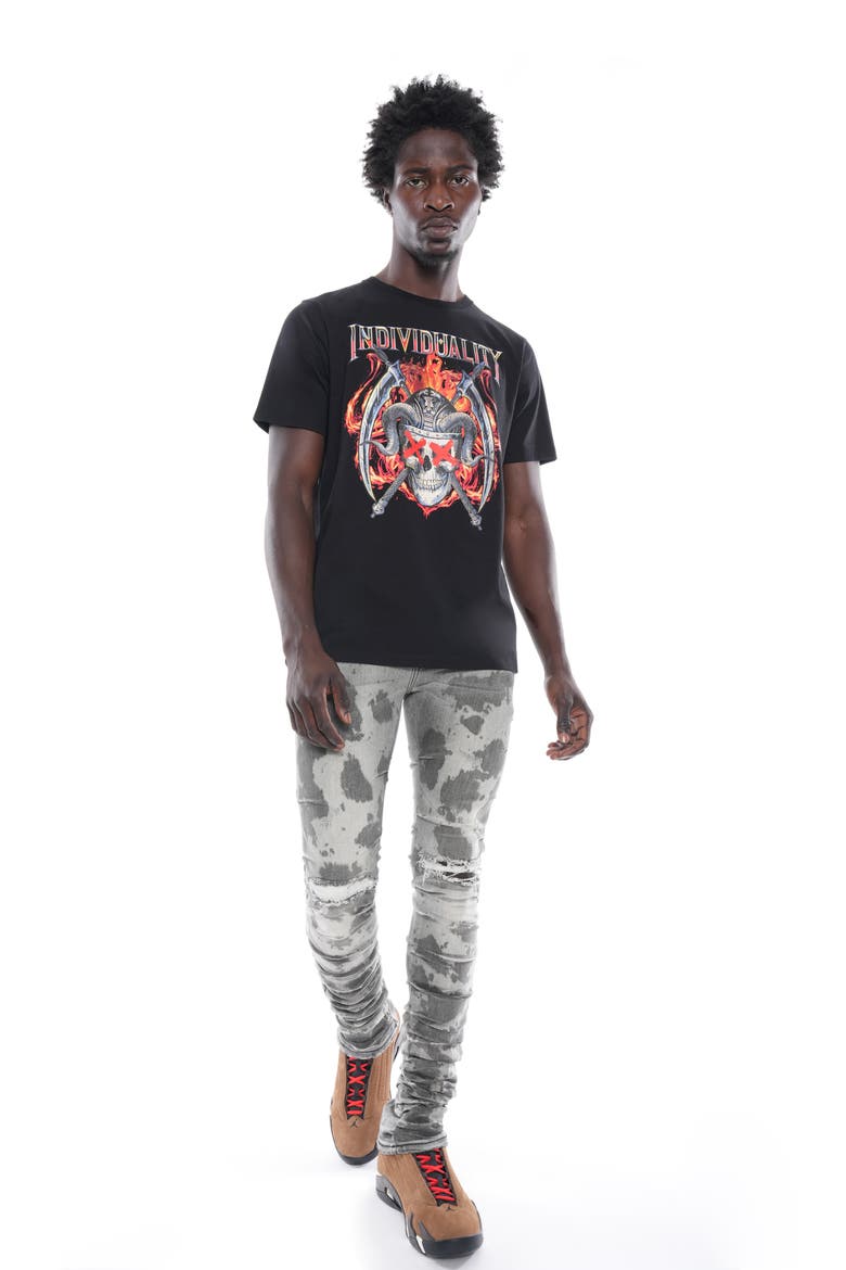 Punk Nomad Distressed Super Skinny Jeans, Alternate, color, SILAS