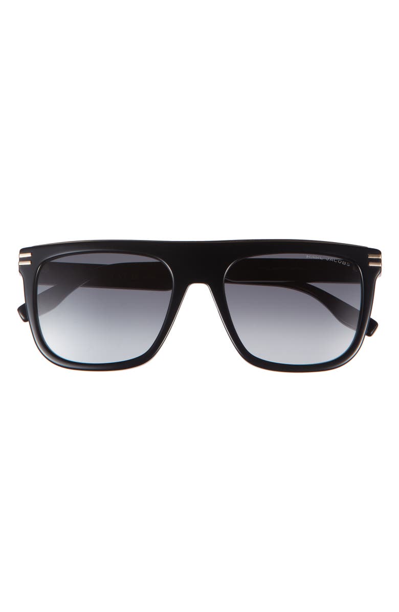 Marc Jacobs 56mm Flat Top Sunglasses, Main, color, Black