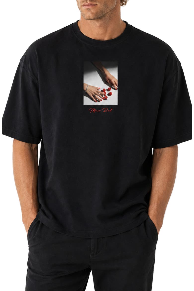 Marthyr Graphic T-shirt, Main, color, BLACK