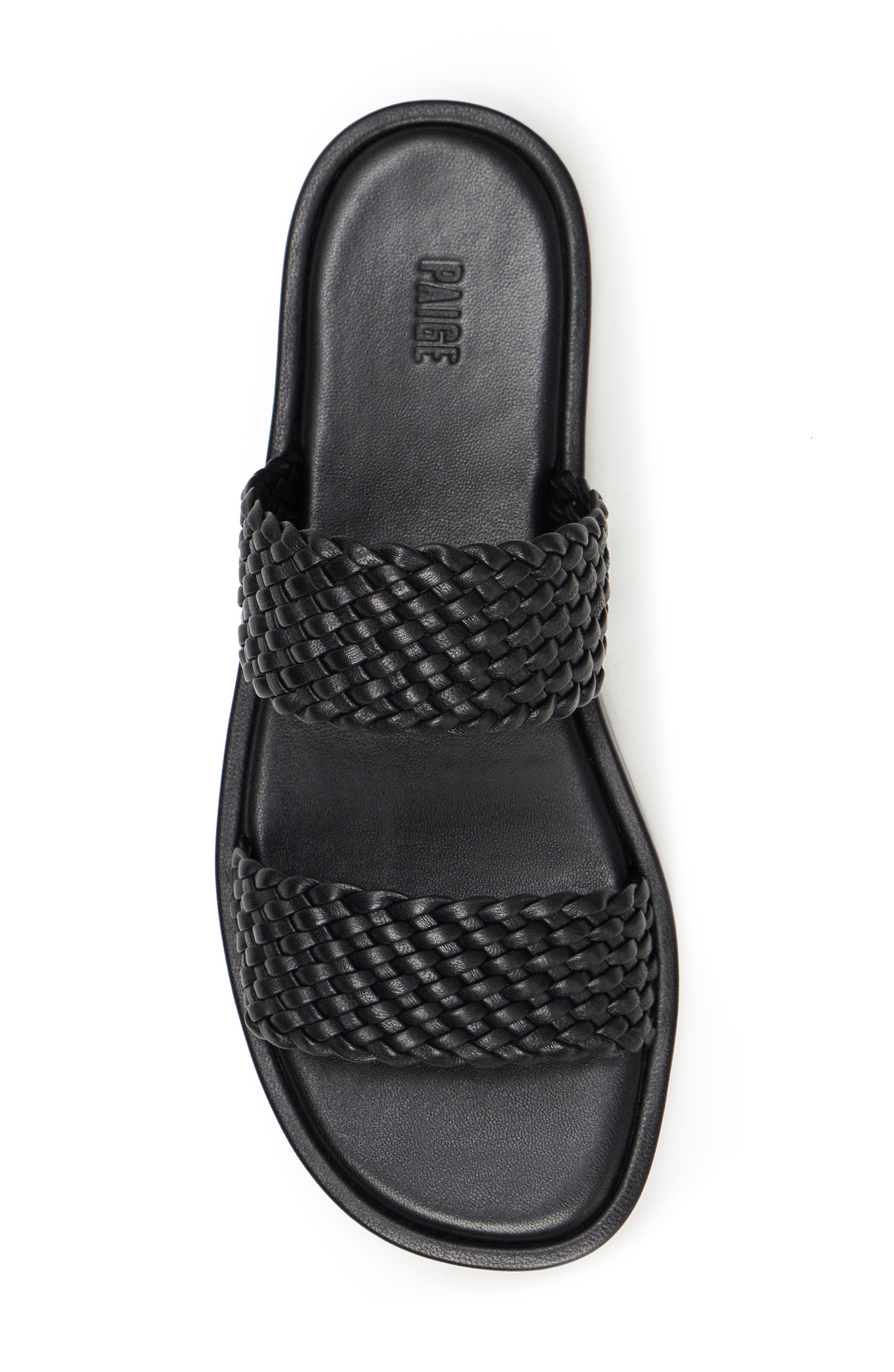 PAIGE Dakota Basket Weave Slide Sandal, Alternate, color, Black