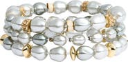 NORDSTROM RACK Set of 3 Faux Pearl Beaded Stretch Bracelets