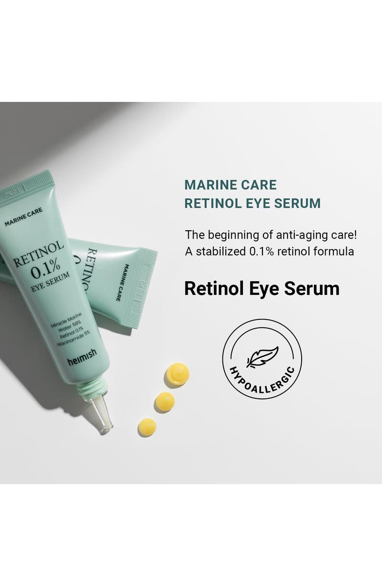 Heimish Marine Care Retinol Eye Serum Anti Aging Serum for Firming, Anti Wrinkle, Skin Elasticity 1.0fl.oz/30ml, Alternate, color, Yellow