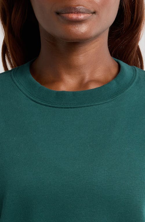 Shop Beyond Yoga Solstice Oversize Cotton Blend Sweatshirt In Dark Spruce Green