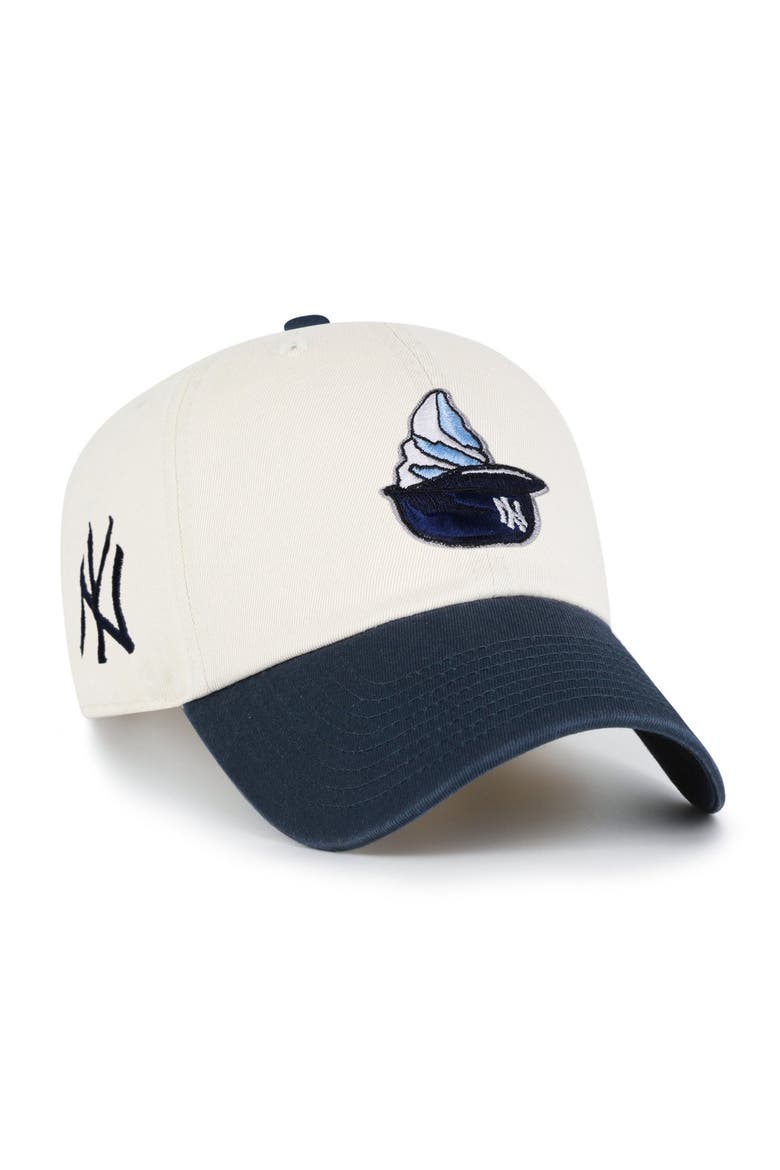 Men's '47  Natural New York Yankees Single Swirl Ice Cream Helmet 2.0 Clean Up Adjustable Hat, Main, color, Natural