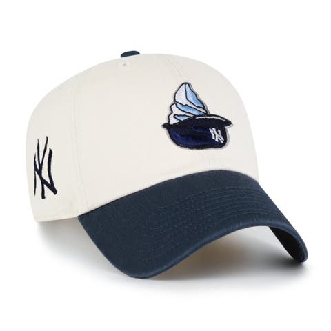 Men's '47  Natural New York Yankees Single Swirl Ice Cream Helmet 2.0 Clean Up Adjustable Hat