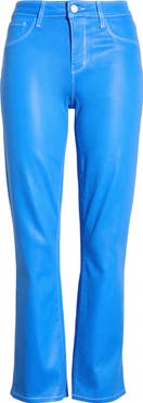 L'AGENCE Tati High Waist Coated Crop Micro Bootcut Jeans