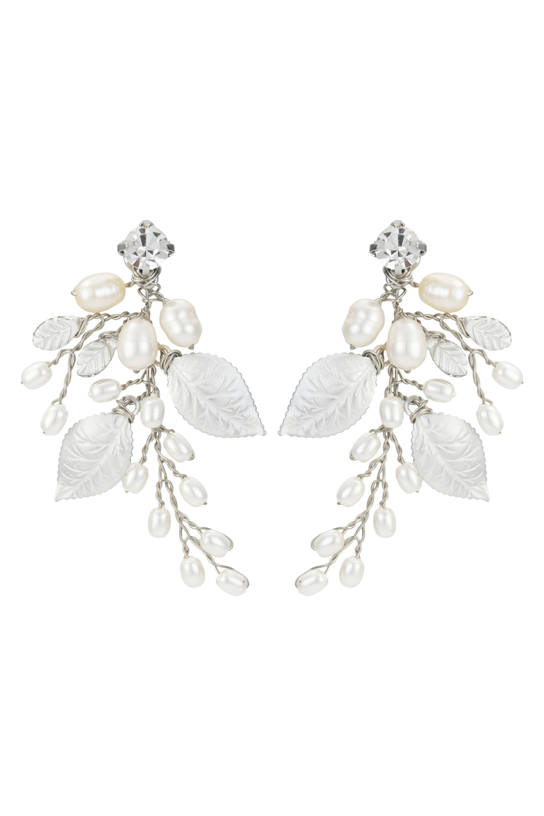 Ryann Freshwater Pearl Drop Earrings, Main, color, Silver