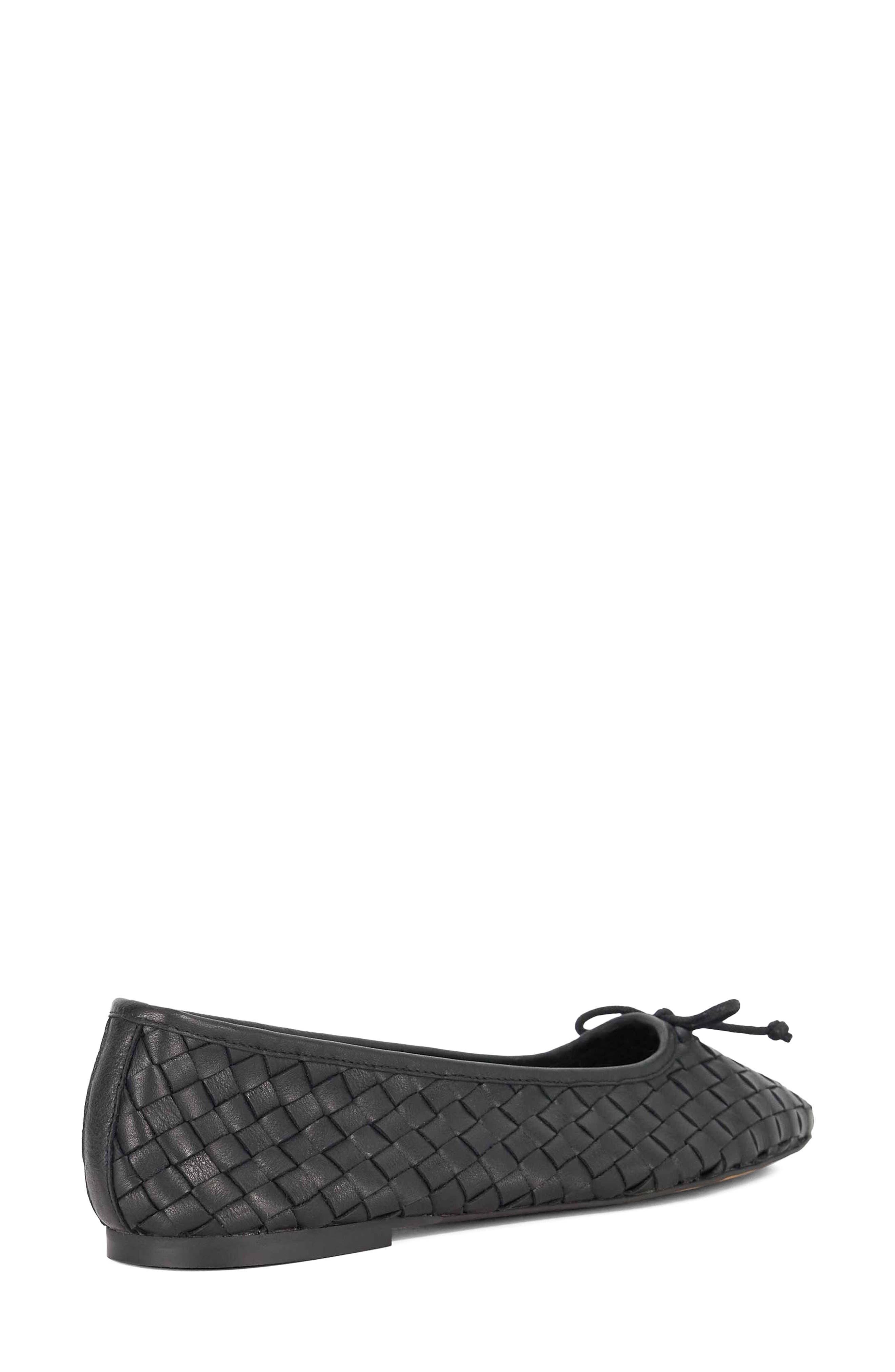 Dune London Heat Leather Ballet Flat, Alternate, color, Black