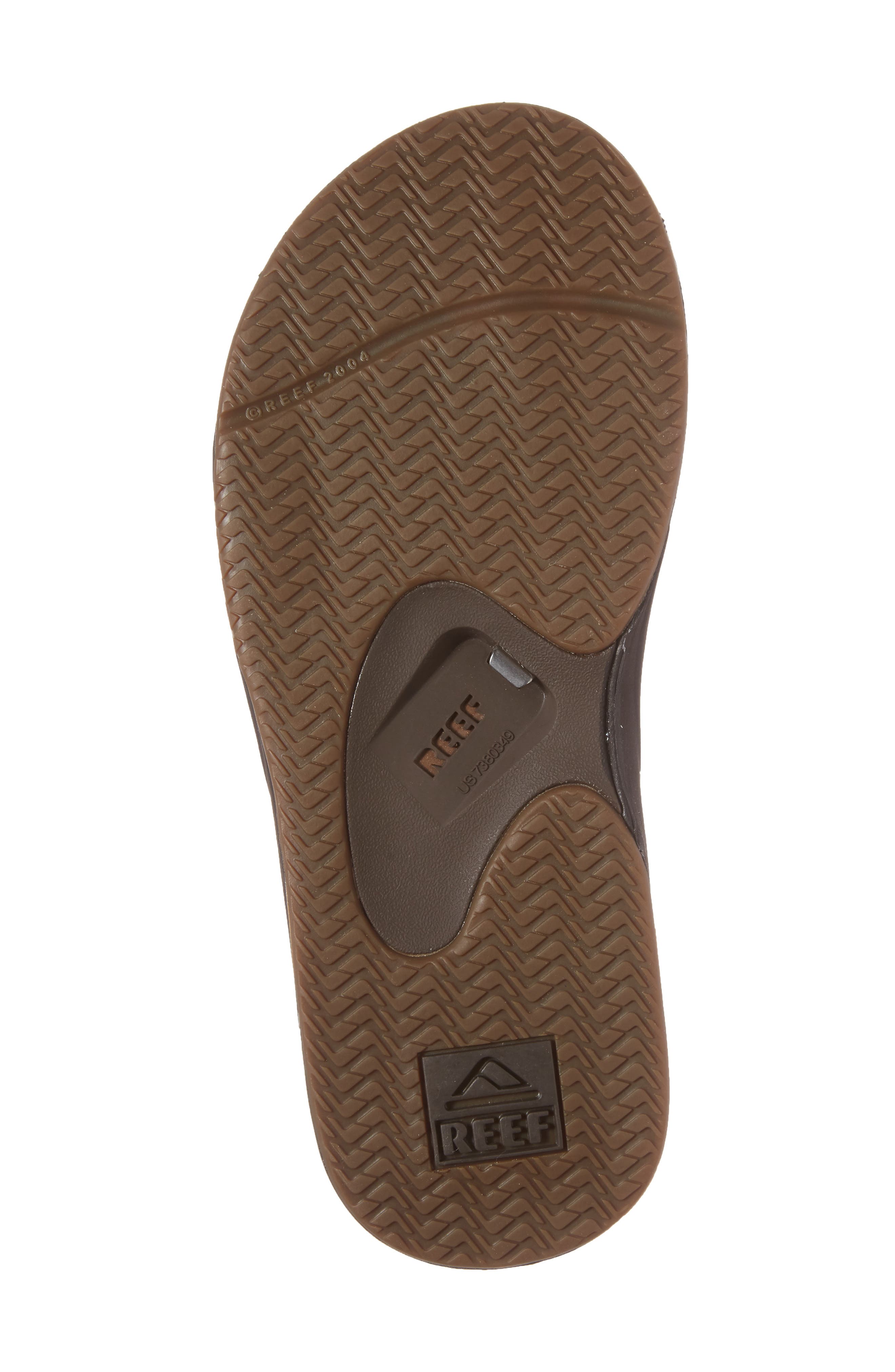 'Fanning Leather' Flip Flop, Alternate, color, BROWN LEATHER