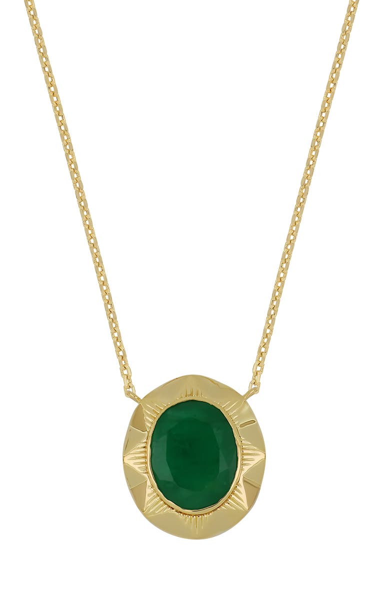 Bony Levy El Mar Emerald Textured Pendant Necklace, Main, color, 18K Yellow Gold