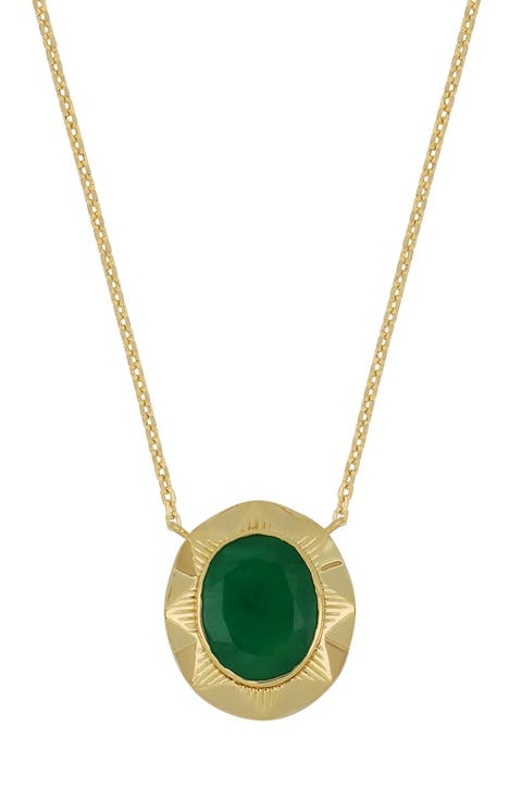 El Mar Emerald Textured Pendant Necklace (Nordstrom Exclusive)