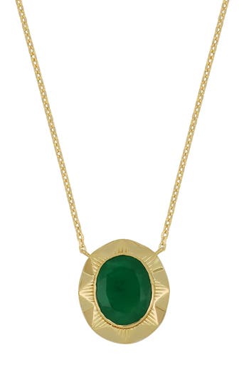 Bony Levy El Mar Emerald Textured Pendant Necklace In 18k Yellow Gold