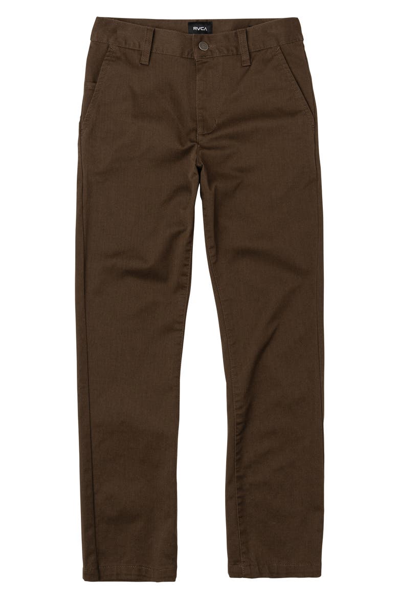 'Weekday' Stretch Chinos, Main, color, CHOCOLATE
