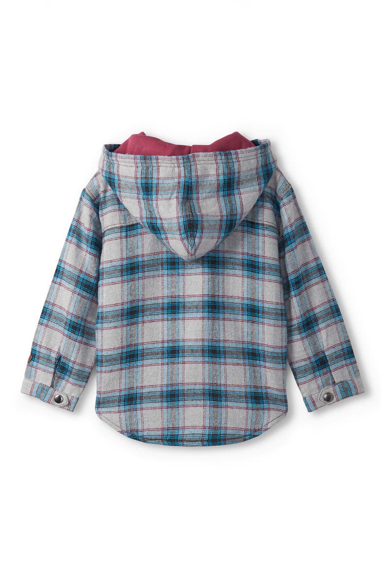 Kids' Cotton Flannel Hooded Jacket, Alternate, color, GREY