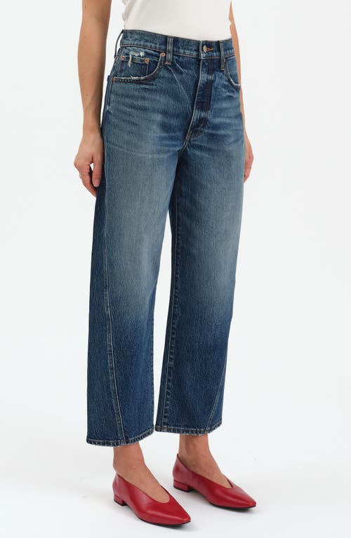 Daze Westward High Waist Ankle Barrel Leg Jeans In Blue