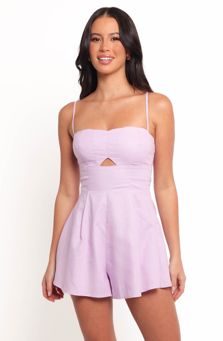 Petal & Pup Rycee Cutout Linen & Cotton Romper, Alternate, color, Lilac