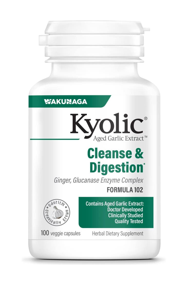 Aged Garlic Extract Formula 102, Cleanse & Digestion, Ginger and Enzyme Complex, 100 Capsules, Main, color, None