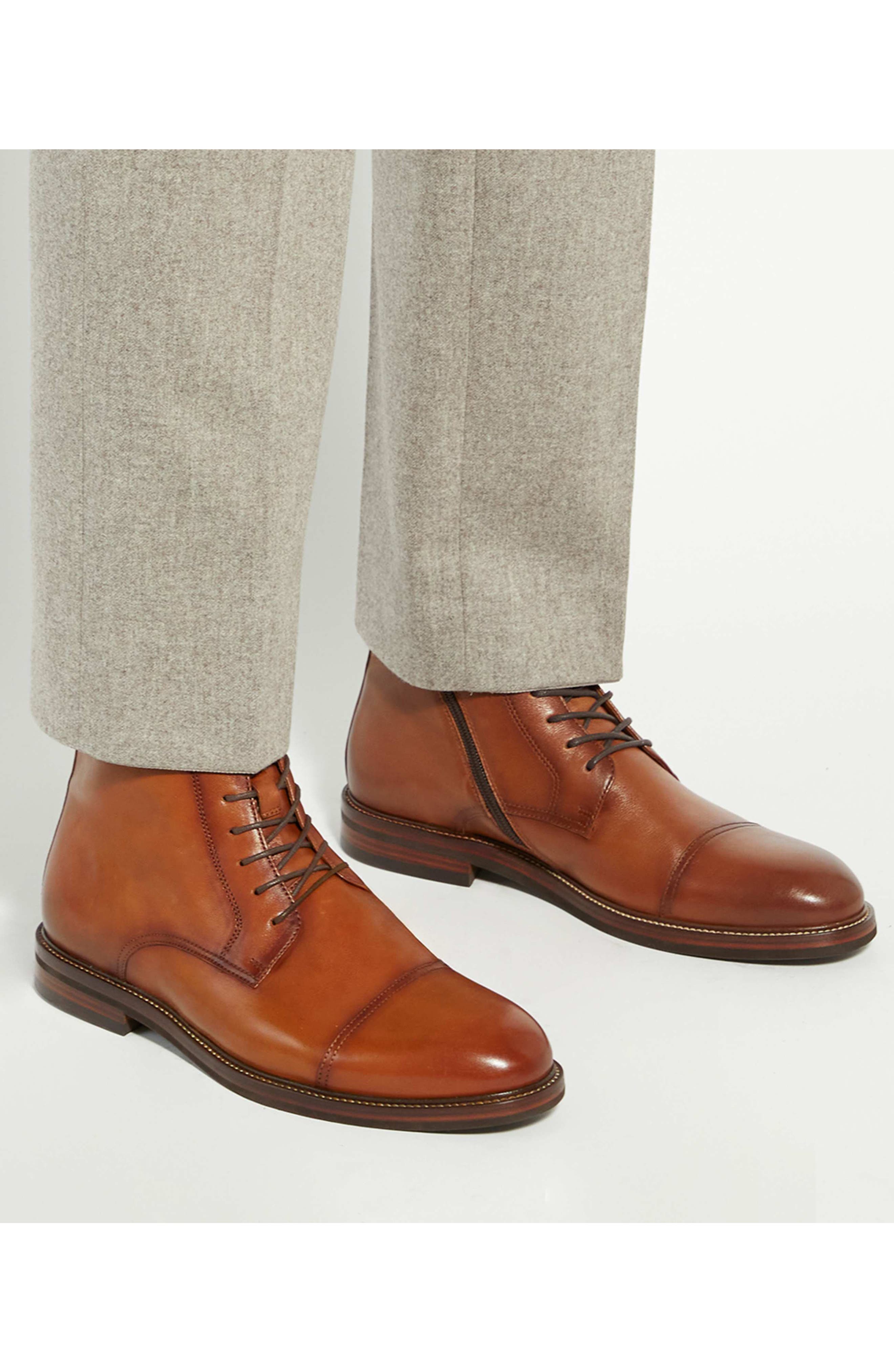 Dune London Matias Lace-Up Cap Toe Boot, Alternate, color, 