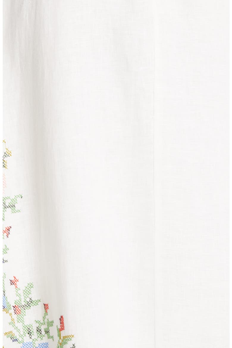 Juliette Cross Stitch Floral Midi Dress, Alternate, color, IVORY