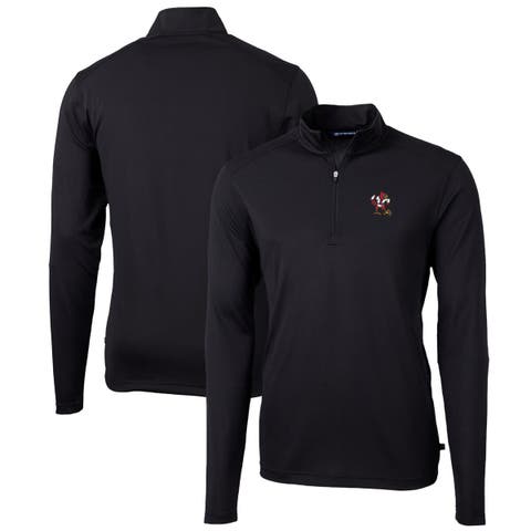 Men's Cutter & Buck Black Louisville Cardinals Team Big & Tall Virtue Eco Pique Recycled Quarter-Zip Pullover Top
