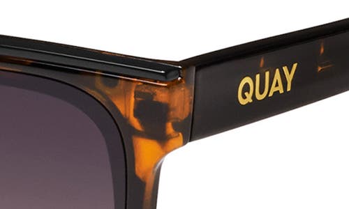 Quay Level Up 55mm Square Sunglasses In Tort Gold/smoke Polarized