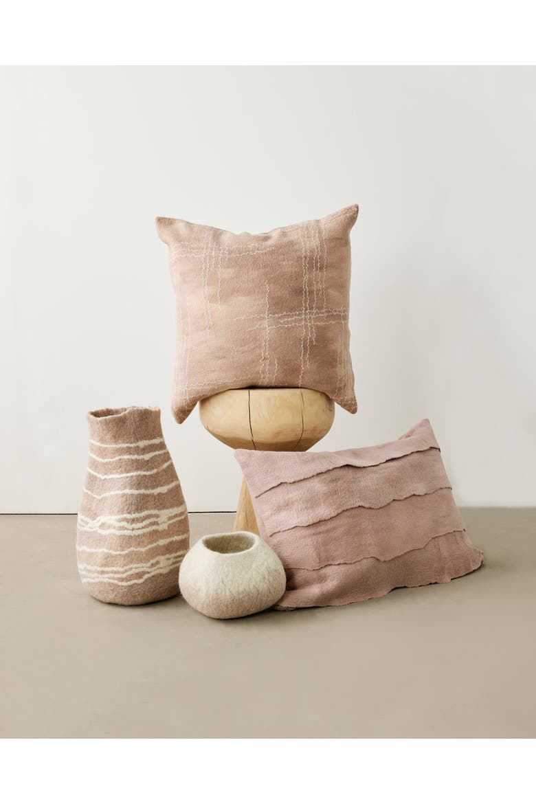 Soft Stone Ombre Decorative Wool Ukhamba Bowl - Set of 3, Main, color, Natural