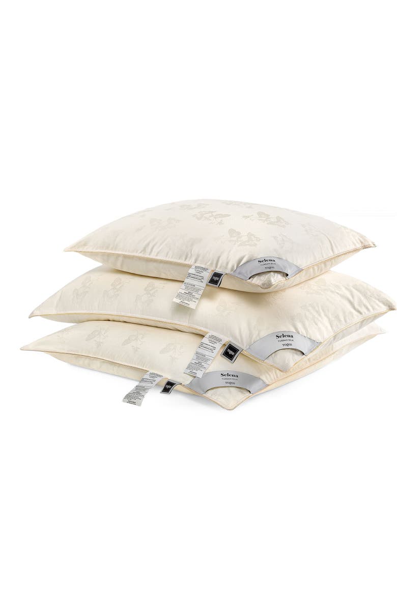 Togas Selena Tussah silk pillow, Alternate, color, White