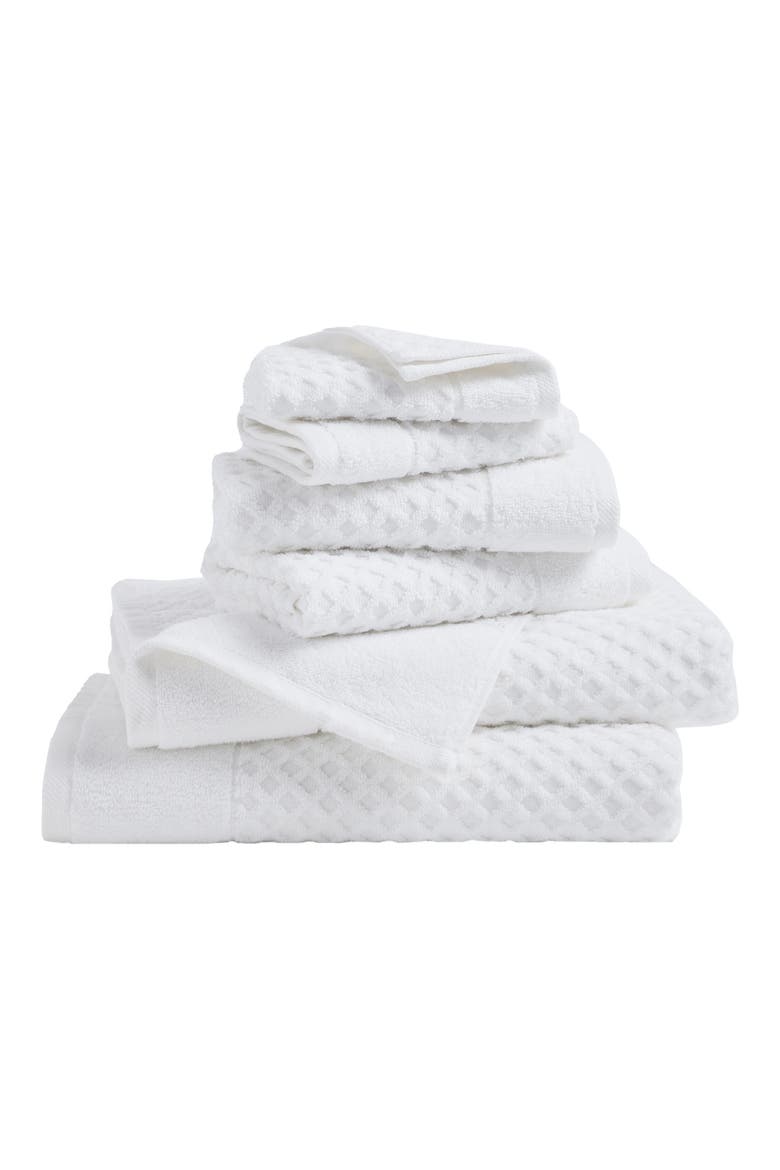 Diamond Waffle Texture 6-Piece Towel Set, Main, color, OPTIC WHITE