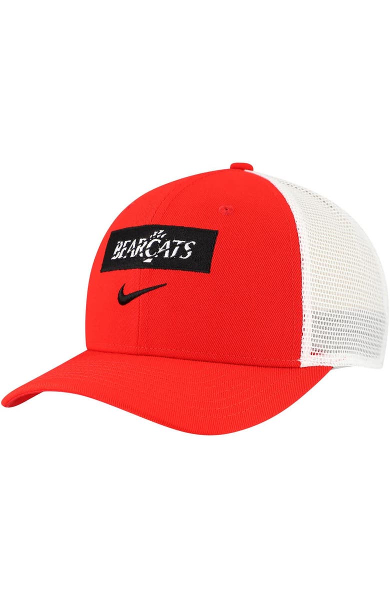 Nike Men's Nike Red Cincinnati Bearcats 2024/25 Sideline Rise Trucker Adjustable Hat, Main, color, 