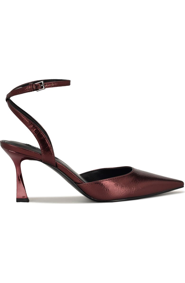 Nine West Kellie Ankle Strap Pointed Toe Pump, Alternate, color, Dark Red