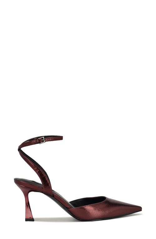 Nine West Kellie Ankle Strap Pointed Toe Pump In Red