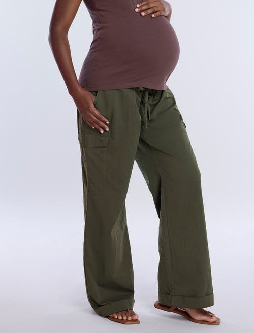 Motherhood Maternity Under The Belly Utility Cargo Relaxed Fit Pant In Deep Depths