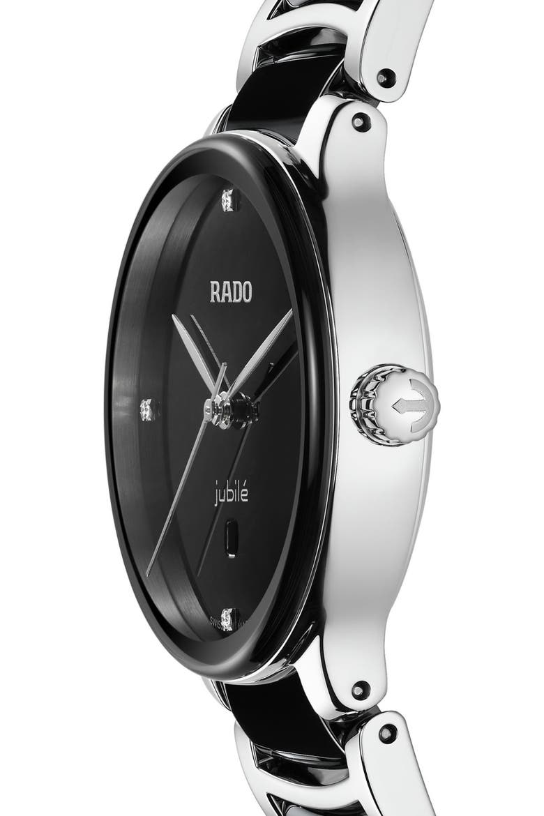 Centrix Diamond Bracelet Watch, 30.5mm, Alternate, color, BLACK
