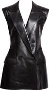 Givenchy Double Breasted Sleeveless Leather Blazer