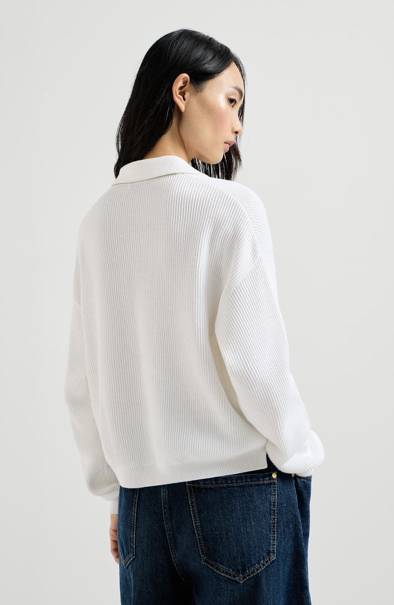 Brunello Cucinelli Polo-style sweater, Alternate, color, Panama