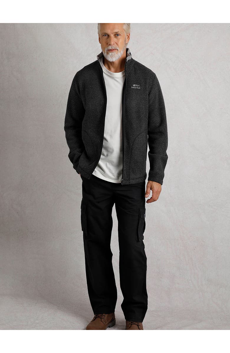 Weird Fish Shires Full Zip Grid Fleece, Main, color, Washed Black