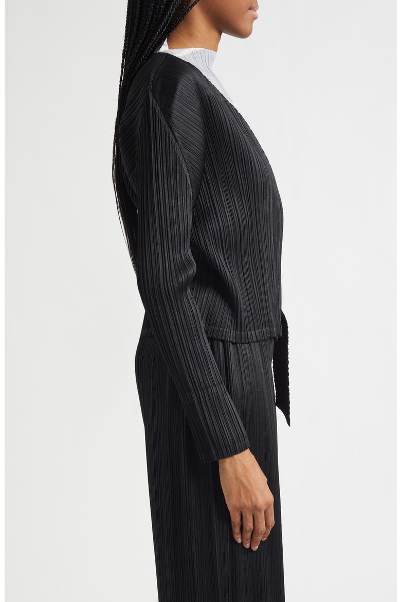 Facade Pleated Wrap Top, Alternate, color, BLACK