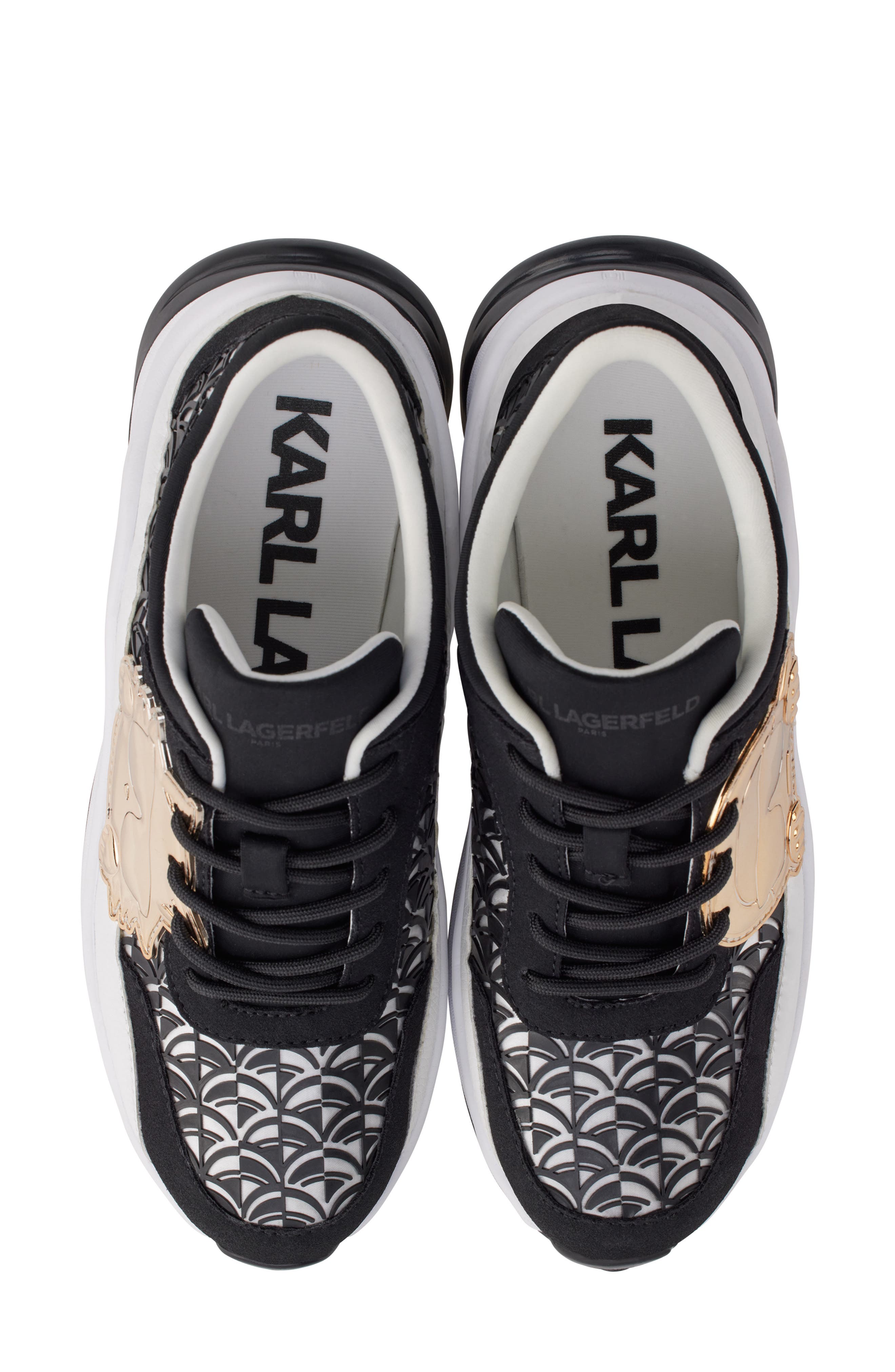 KARL LAGERFELD PARIS Coty Sneaker, Alternate, color, White/ Black