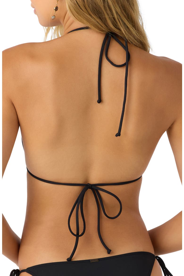 Venice Saltwater Solids Bikini Top, Alternate, color, BLACK