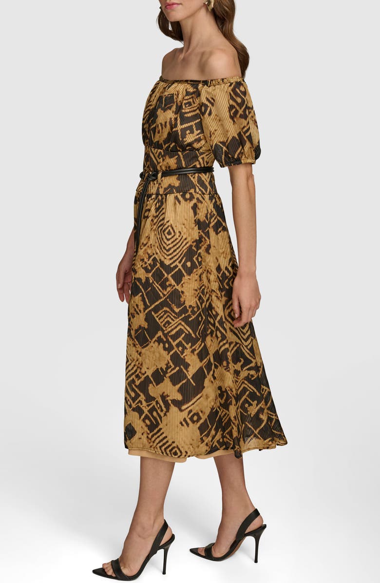 Donna Karan New York Abstract Print Off the Shoulder Dress, Alternate, color, 